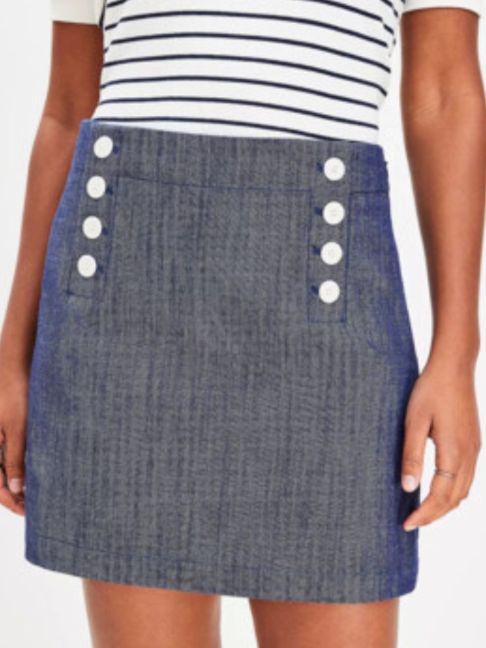 LOFT Dark Wash Denim Mini Skirt size 8